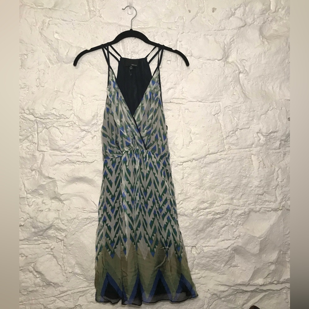 Greylin 100% Silk Geometric pattern Midi Dress